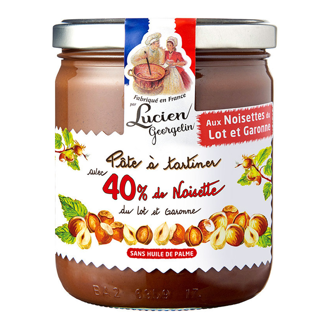 LUCIEN GEORGELIN HAZELNUT SPREAD FROM LOT-ET-GARONNE AND COCOA 400G - RCC0023736"