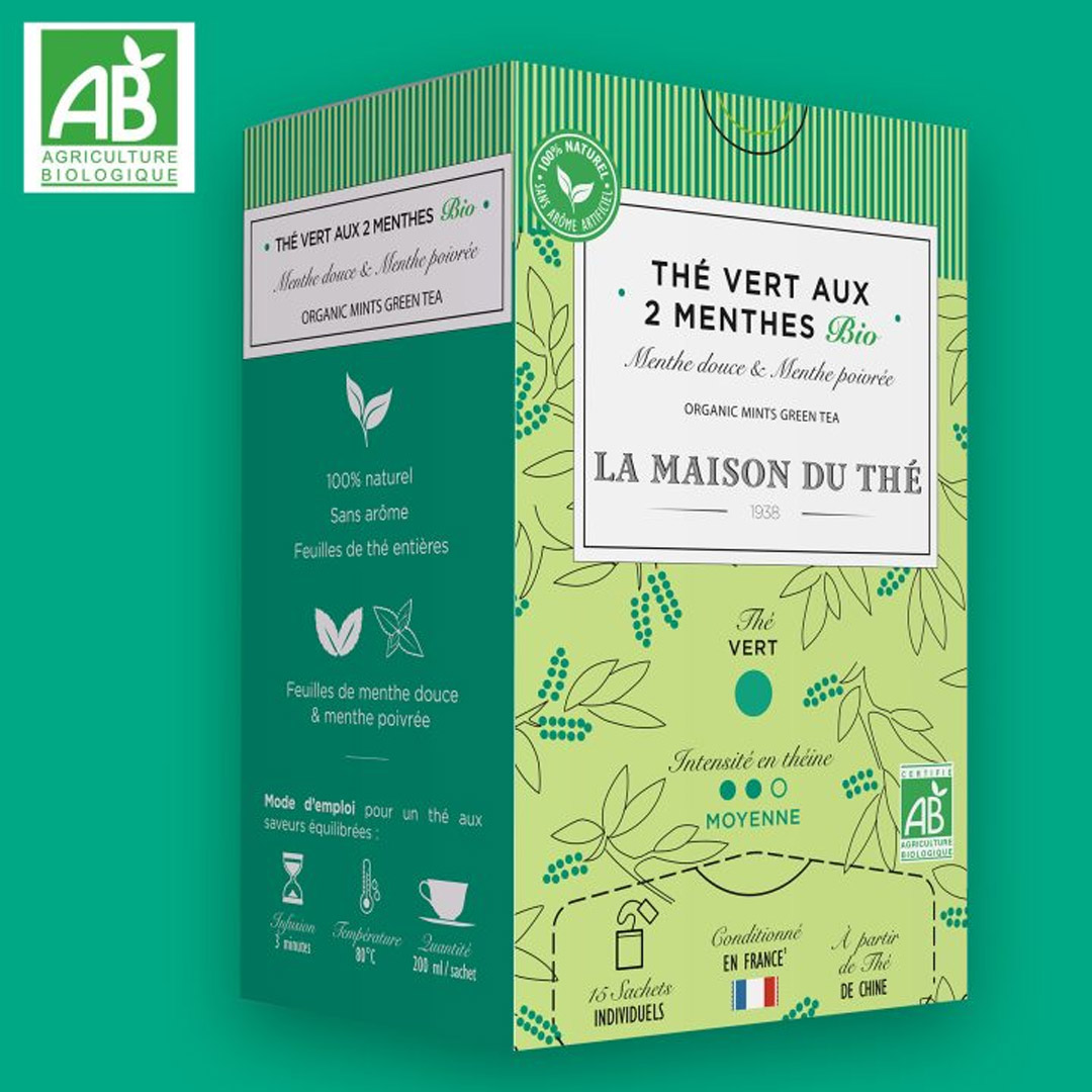LA MAISON DU THÉ GREEN TEA WITH TWO MINTS T0025