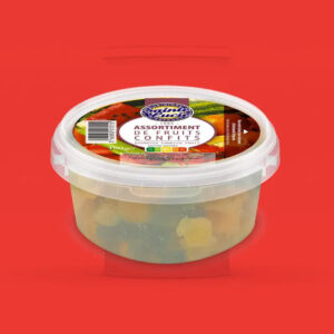 SAINTE LUCIE SELECTED CANDIED FRUIT IN 4 COLOURS 100%FRUIT -150G P1727A