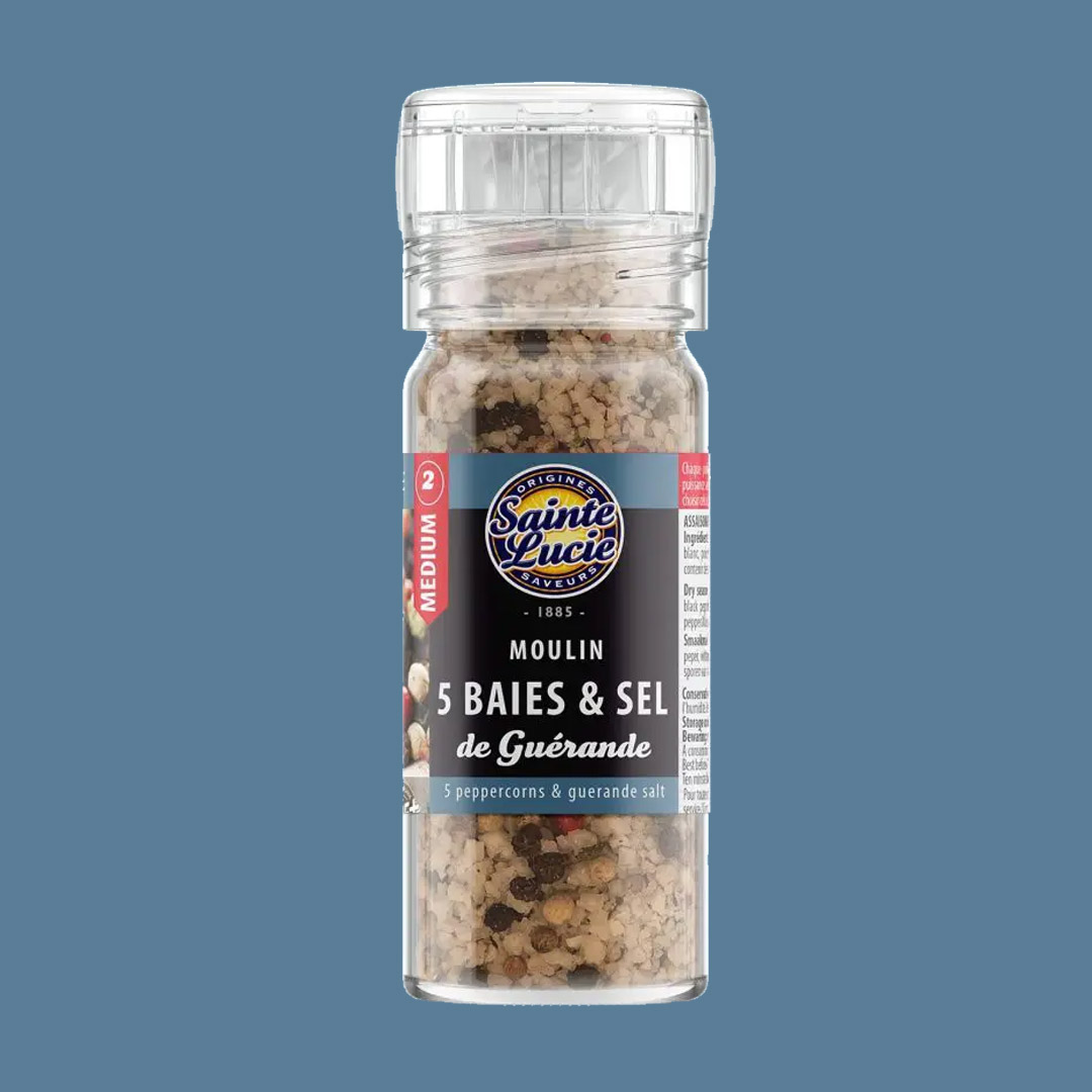 SAINTE LUCIE 5 PEPPERCORNS AND GUERANDE SALT MILL 65G E4924A