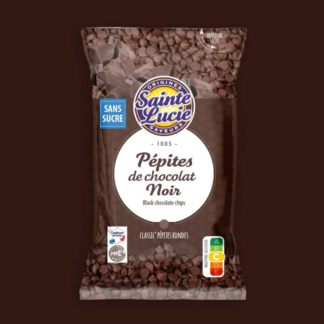 SAINTE LUCIE DARK CHOCOLATE CHIPS WITHOUT SUGAR 100G P1991A