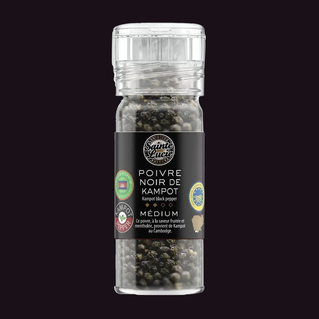 SAINTE LUCIE BLACK KAMPOT PEPPER 54G MILL E4913A